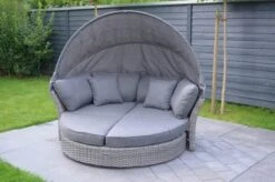OUTFLEXX Sonneninsel, Grau, Polyrattan, Halbrund, 193 X 104 X 74 Cm, Hocker Drehbar, Dach Klappbar -Stilvoller Gartenbedarfsladen 11 16110.jpg