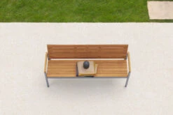 OUTFLEXX Gartenbank, FSC-Teakholz/Edelstahl, 3-Sitzer, 160x55x80cm -Stilvoller Gartenbedarfsladen 13536 3 CGI.jpg