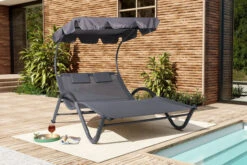 OUTFLEXX Doppelliege, Anthrazit, Polyester/Stahl Pulverbeschichtet, 205x138x34cm, Inkl. Nackenkissen, Rollbar -Stilvoller Gartenbedarfsladen 16102 01.jpg