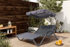 OUTFLEXX Doppelliege, Anthrazit, Polyester/Stahl Pulverbeschichtet, 205x138x34cm, Inkl. Nackenkissen, Rollbar -Stilvoller Gartenbedarfsladen 16102 02.jpg