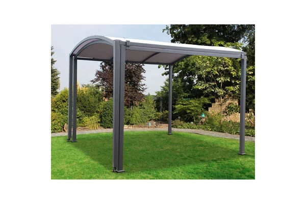 LECO Jotta Pergola, Anthrazit/grau, Stahlrohr/Textil, 300 X 295-570 X 233 Cm, Ausziehbar 4 LECO Jotta Pergola, Anthrazit/grau, Stahlrohr/Textil, 300 X 295-570 X 233 Cm, Ausziehbar – Bild 2