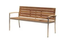 OUTFLEXX Gartenbank, FSC-Teakholz/Edelstahl, 3-Sitzer, 160x55x80cm -Stilvoller Gartenbedarfsladen 1 13536.jpg
