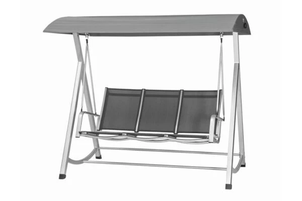 MWH Elements Hollywoodschaukel, Silber/anthrazit, Alu/Textil, 3-Sitzer, 209 X 113 X 171 Cm 3 MWH Elements Hollywoodschaukel, Silber/anthrazit, Alu/Textil, 3-Sitzer, 209 X 113 X 171 Cm