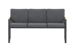 OUTFLEXX Alexander Bank, Mattgrau, Alu/Teak, 154x55x75 Cm, Mit Armlehnen, Inkl. Polster -Stilvoller Gartenbedarfsladen 20120 02.jpg