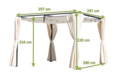 OUTFLEXX Pergola, Anthrazit/creme, Stahl, Pulverbeschichtet, 300x300x220 Cm -Stilvoller Gartenbedarfsladen 21813 5.jpg