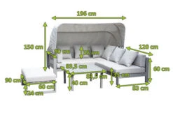 OUTFLEXX Willis Loungemöbel, Hellgrau, Alu/Polyester, 4-5 Personen, Mit Faltbarem Dach, Inkl. Loungetisch Und Hocker -Stilvoller Gartenbedarfsladen 21821 mass 1.jpg