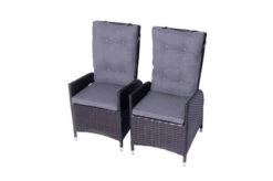 OUTFLEXX 2er Set Dining Sessel, Braun, Polyrattan, Je 55 X 65 X 112 Cm, Rücken Stufenlos Verstellbar