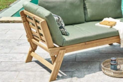 OUTFLEXX Lounge/Liege, FSC Akazie, Teakoptik, 192x70x60cm, Inkl. Polster, Grün -Stilvoller Gartenbedarfsladen 22356 4.jpg