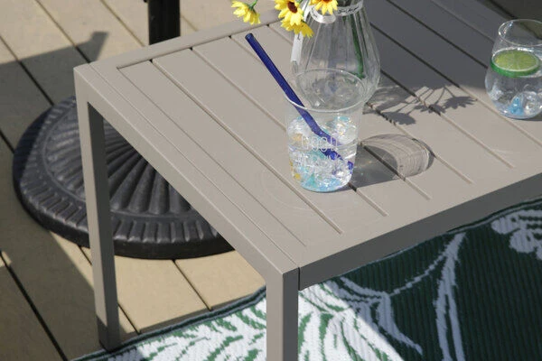 OUTFLEXX 2er-Set Rolliege, Champagner, Alu/Textilene, 192x72x95 Cm, Verstellbar, Inkl. Räder Und Beistelltisch 5 OUTFLEXX 2er-Set Rolliege, Champagner, Alu/Textilene, 192x72x95 Cm, Verstellbar, Inkl. Räder Und Beistelltisch – Bild 3