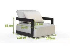 OUTFLEXX Roku Sessel, Schwarz, Alu/Agora Senda, 102 X 100 X 61cm, Drehbar, Inkl. Kissen -Stilvoller Gartenbedarfsladen 23584 03.jpg