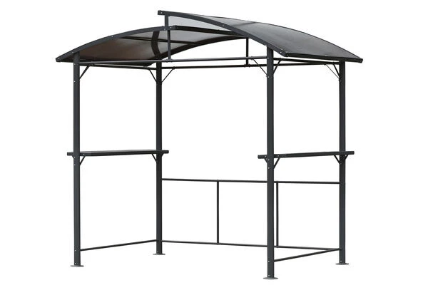 LECO Profi Grillpavillon, Anthrazit/grau Getönt, Aluminium/Polycarbonat, 150x245x233 Cm 4 LECO Profi Grillpavillon, Anthrazit/grau Getönt, Aluminium/Polycarbonat, 150x245x233 Cm – Bild 2