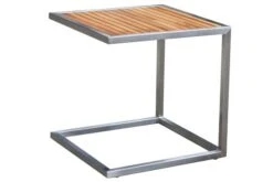 OUTFLEXX Sonnenliegen-Set, Taupe, Edelstahl/FSC-Teak, 195,5x74x35cm, Mit Armlehnen, Inkl. Beistelltisch 45x45cm -Stilvoller Gartenbedarfsladen 2 16547.jpg