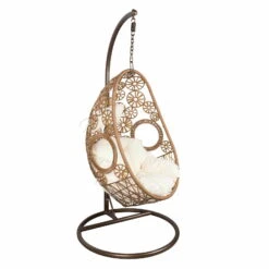 Hängesessel Rhodes, Natur, Inkl. Kissen, Handgewebt, 195 X 95 X 95 Cm -Stilvoller Gartenbedarfsladen 3910302500 Haengesessel Rhodes natur inkl Kissen ca95x95x195cm6 71990