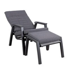 Loungesessel 'Paris', Grau/schwarz -Stilvoller Gartenbedarfsladen 3910302694 Loungesessel Paris inkl Auflage 10 118553