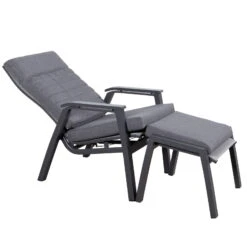 Loungesessel 'Paris', Grau/schwarz -Stilvoller Gartenbedarfsladen 3910302694 Loungesessel Paris inkl Auflage 11 118552