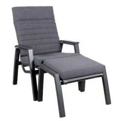 Loungesessel 'Paris', Grau/schwarz -Stilvoller Gartenbedarfsladen 3910302694 Loungesessel Paris inkl Auflage 9 118554