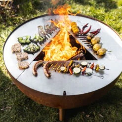 Edelstahl-Feuerstelle 'TRIA', Rost, 100 X 55 X 100 Cm -Stilvoller Gartenbedarfsladen 3920100752 Feuerstelle TRIA rost ca100x55x100cm 1 125231