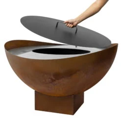 Feuerstelle 'Wave', Rost, Edelstahl, Ca. 100 X 55 X 100 Cm -Stilvoller Gartenbedarfsladen 3920100768 Feuerstelle WAVE rost ca100x55x100cm 2 1 119660