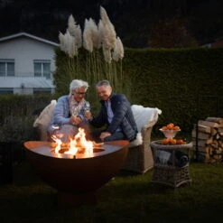 Feuerstelle 'Wave', Rost, Edelstahl, Ca. 100 X 55 X 100 Cm -Stilvoller Gartenbedarfsladen 3920100768 Feuerstelle WAVE rost ca100x55x100cm 2 125243