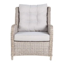 Kölle Geflecht-Sessel Jumbo Inkl. Hocker, Mit Auflage -Stilvoller Gartenbedarfsladen 3950100895 Geflechtsessel Jumbo Koelle inkl Hocker rattanbraun inkl Auflage 47963