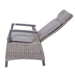 Kölle Sessel 'Bremen', Verstellbare Rückenlehne, Alu, Kunstrattan, 109 X 72 Cm -Stilvoller Gartenbedarfsladen 3950100979 Geflechtsessel Bremen Koelle braun inkl Auflage Ruecken verstellbar1 70308