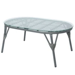 Loungegruppe 'Evora', 4-teilig, Grau -Stilvoller Gartenbedarfsladen 3950101015 Alu Geflechtgruppe Evora 4tlg grau inkl Kissen 4 99293