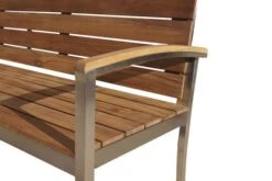 OUTFLEXX Gartenbank, FSC-Teakholz/Edelstahl, 3-Sitzer, 160x55x80cm -Stilvoller Gartenbedarfsladen 3 13536.jpg