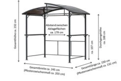 LECO Profi Grillpavillon, Anthrazit/grau Getönt, Aluminium/Polycarbonat, 150x245x233 Cm 9 LECO Profi Grillpavillon, Anthrazit/grau Getönt, Aluminium/Polycarbonat, 150x245x233 Cm -Stilvoller Gartenbedarfsladen 4 13431.jpg