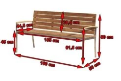 OUTFLEXX Gartenbank, FSC-Teakholz/Edelstahl, 3-Sitzer, 160x55x80cm -Stilvoller Gartenbedarfsladen 5 13536.jpg