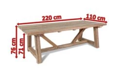 OUTFLEXX Esstisch XXL, Natur, Recyceltes FSC®-Teakholz, 220x110cm, Rustikal Gebürstet, Tischplattenstärke 4cm -Stilvoller Gartenbedarfsladen 5 15864.jpg