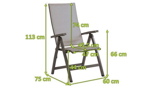 STERN New Top Klappsessel, Anthrazit/silber, Aluminium/Textil, 75x60x113 Cm, Rückenlehne Verstellbar, Klappbar 7 STERN New Top Klappsessel, Anthrazit/silber, Aluminium/Textil, 75x60x113 Cm, Rückenlehne Verstellbar, Klappbar – Bild 5