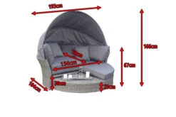 OUTFLEXX Sonneninsel, Grau, Polyrattan, Halbrund, 193 X 104 X 74 Cm, Hocker Drehbar, Dach Klappbar -Stilvoller Gartenbedarfsladen 5 16110.jpg