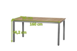 SIENA GARDEN Geneva Dining Tisch, Alu / FSC Teak, 160 X 90 Cm, 6 Personen -Stilvoller Gartenbedarfsladen 8138 4 5.jpg
