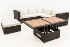 OUTFLEXX Loungemöbel-Set, Braun Marmoriert, 6 Pers, Polyrattan, Wasserfeste Kissenbox, Inkl. Loungetisch -Stilvoller Gartenbedarfsladen 8 16069 BOX D.jpg