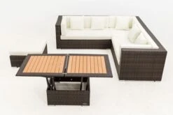 OUTFLEXX Loungemöbel-Set, Braun Marmoriert, 6 Pers, Polyrattan, Wasserfeste Kissenbox, Inkl. Loungetisch -Stilvoller Gartenbedarfsladen 9 16069 BOX D.jpg